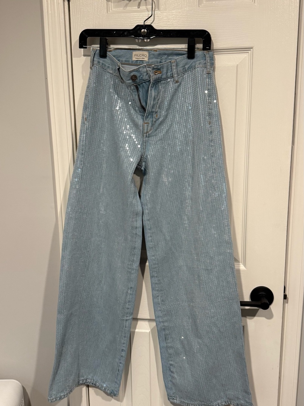 Pilcro Light Blue Denim Jeans with Sequin Detail